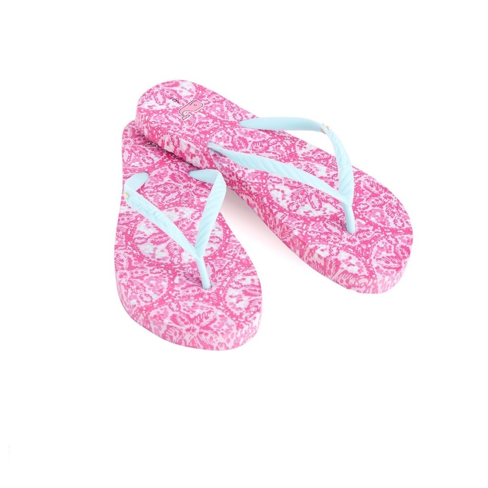 Vineyard Vines Pink Floral Flip Flops size 9